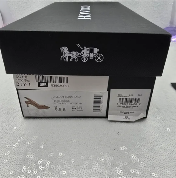 Coach Jillian Classic Slingback Closed Toe Low Heel Neutral Women's 9.5